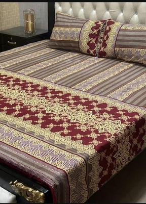 Crystal Cotton Printed Double Bedsheet Set with Pillow Covers thumbnail 2