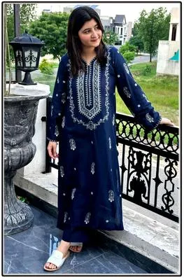 2 Pcs Women's Unstitched Embroidered Suit