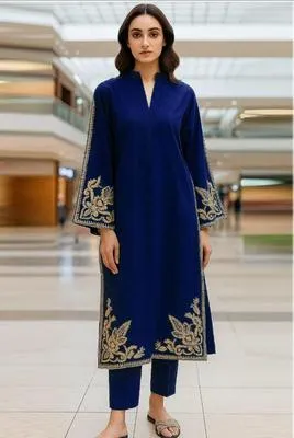 2 Pcs Women's Unstitched Embroidered Suit