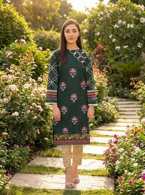 2 Pcs Women's Unstitched Embroidered Suit