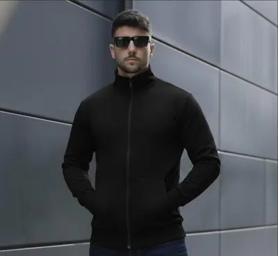 1 Pc Men's Fleece Plain Fleece Jacket