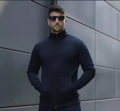 1 Pc Men's Fleece Plain Fleece Jacket