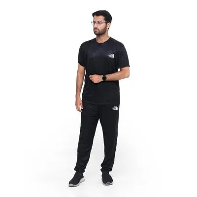 2 Pcs Men's Micro Interlock Printed Track Suit BLACK TNF