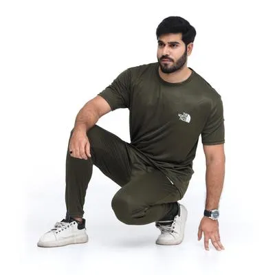 2 Pcs Men's Micro Interlock Printed Track Suit COMMANDO TNF