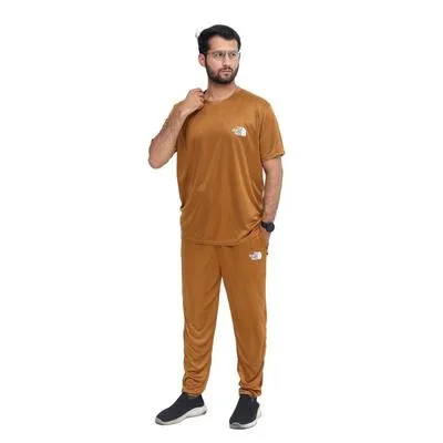 2 Pcs Men's Micro Interlock Printed Track Suit Golden TNF