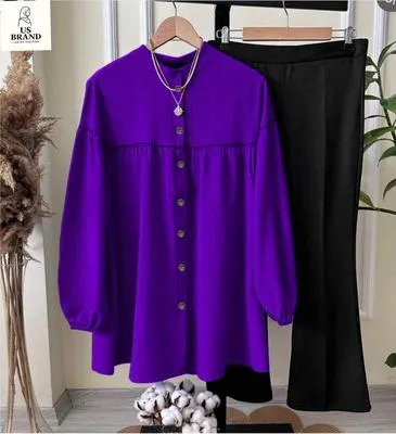 2 Pcs Women's Stitched Georgette Plain Shirt And Trouser