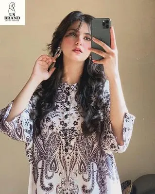 2 Pcs Women's Stitched Swiss Lawn Digital Print Shirt And Trouser