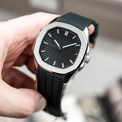 Men's Water Resistant Quartz Watch - 1 Pc with Textured Rubber Strap