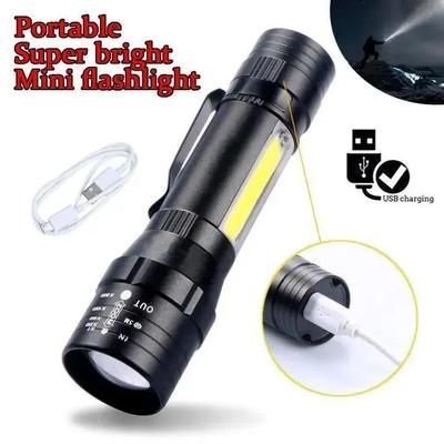 Easy To Use LED Rechargeable Torch - 1 Pc Durable Metal Flashlight