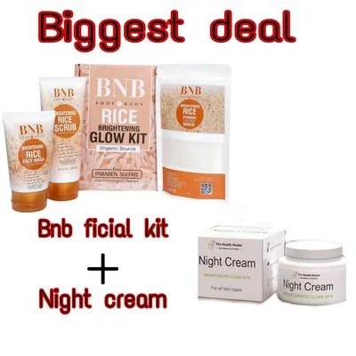 4 in 1 Fcial Kit And Night Cream  Skincare Bundle