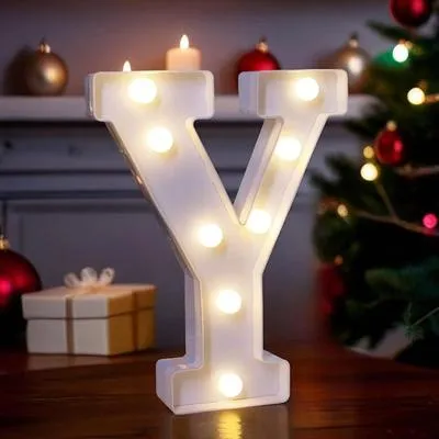 LED Alphabet Battery Operated Led Letter (Y) Including & Led Letter Piece, Light Up Marquee for Night Lights Wedding Birthday Party For Room and Decoration Using Without Electricity