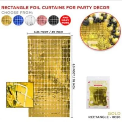 Tinsel Rectangle Shape Foil Fringe Curtain Collection, Party Place & Home Decoration for Wedding Engagement Birthday Bridal Shower Baby Announcement Celebration, Parties Wall Decor Supplies Materials Products & Items Photo Booth Backdrop Metallic Curtains