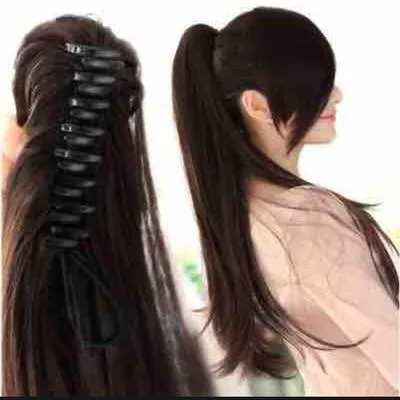 Synthetic Hair Extensions - Medium Length, Pack of 1 in Brown, Black, Golden