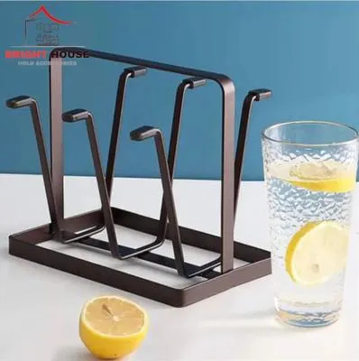 Stylish Black Metal Glass Holder - 1 Pc