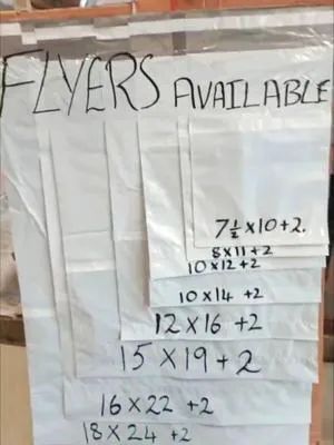 Bundle of 1Kg High-Quality Pocket Flyer Bundle: Plain Flyers in All Sizes, Complete with Large Pocket Courier Bags for Secure Packing and Address Pocket Convenience Flyer Size 7x8 - 8x11 - 10x12 - 10x14 - 12x16 - 15x19 - 16x22 - 18x24 All Sizes Available