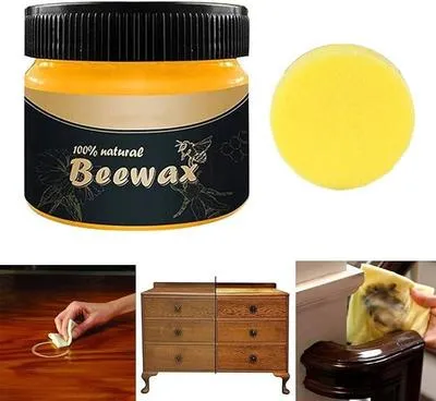 Beeswax Furniture Polish ,Wood Seasoning Beeswax Natural Wood Wax Traditional Polish for Wood & Furniture Beeswax Wood Polish and Cleaner for Furniture Care
