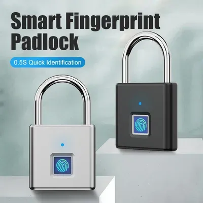 High Quality Smart Fingerprint Lock USB Rechargeable Biometric Digital Padlock thumbnail 3