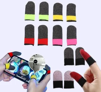 5 Pairs Gaming Thumb Gloves | Black, 2-Color & Memo Thumbs | Fast Touch | Anti-Sweat & Anti-Slip Gloves for PUBG, Free Fire, BGMI | Android & iPhone Compatible