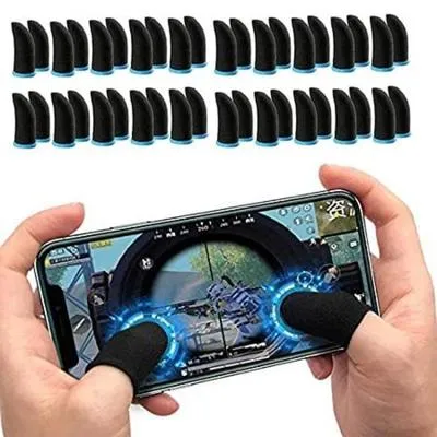 Pack Of 20 Pair Gaming Finger Sleeves for PUBG & Free Fire Anti Sweat Thumb Gloves 