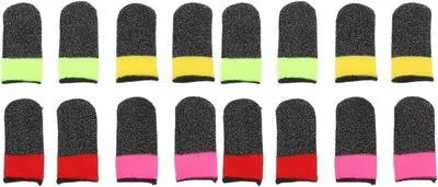 8pairs Sweat-resistant Finger Stalls Gaming Finger Cover Slip Thumb Cover for Game Playing Comfortable Thumb Sleeve Multicolor