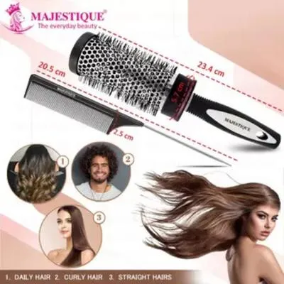 Hair Blow Dry Brush Hot Curling Flexible Ceramic Bristle