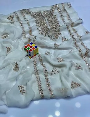 2 Pcs Women's Unstitched Hand Work Suit