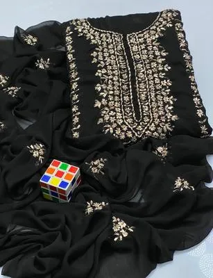 2 Pcs Women's Unstitched Hand Work Suit