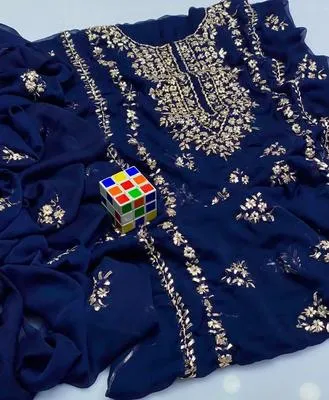 2 Pcs Women's Unstitched Hand Work Suit