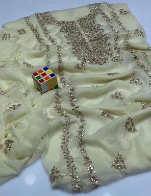 2 Pcs Women's Unstitched Hand Work Suit