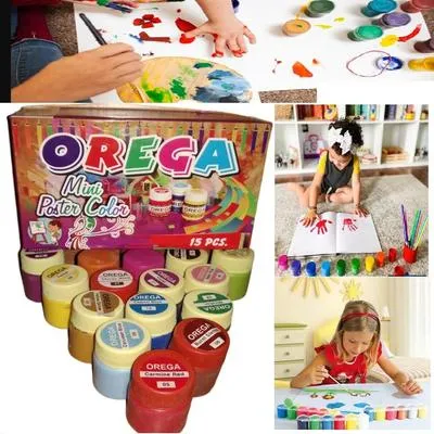 Poster Color Box 15 Pcs - 1 Packet of 15 Mini Poster Color Bottles Multicolor - Art# M247-OrePC15-1 Box-0001