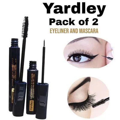 Yardley Pack of 2 Lash Boosting Mascara & Smudge Proof Eyeliner