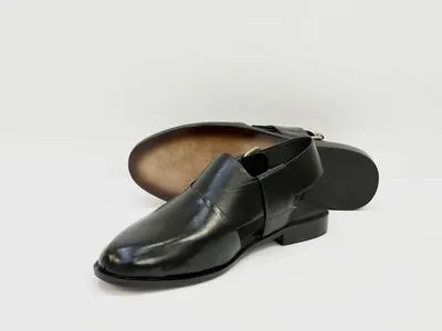 Men's Leather Plain Peshawari Chappal
