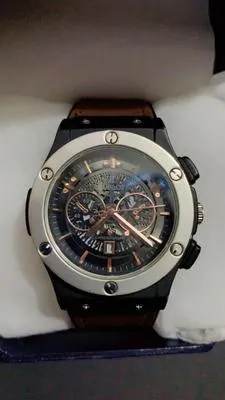 Men's Brown Leather Chronograph Watch - 1 Pc - Modern Stylish Look with High Accuracy