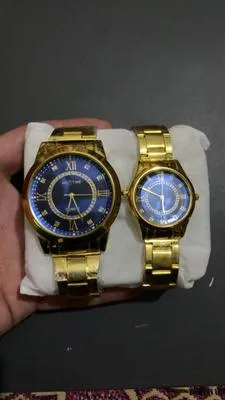 Stylish Analogue Couple Watches - 2 Pcs for Men & Women, Quartz Movement, Water Resistant