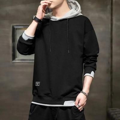 Men's Cotton Plain Hoodie - 1 Pc Hooded Neck Sweatshirt in Black
