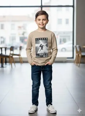 1 Pc Boy's Stitched Jersey Printed Sweatshirt