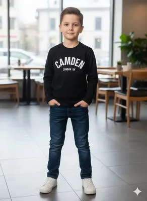 1 Pc Boy's Stitched Jersey Printed Sweatshirt