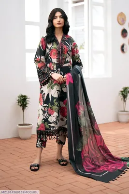Multicolor Swiss Lawn 3Pcs Printed Suit for Women thumbnail 3