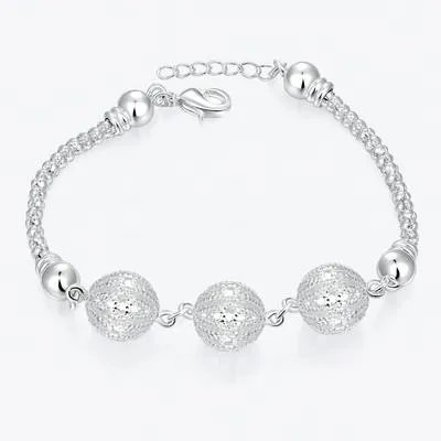 Antique Design Silver Plated Chain Bracelet - 1 Pc Jewelry for Women