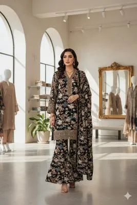 2 Pcs Women's Unstitched Printed Suit