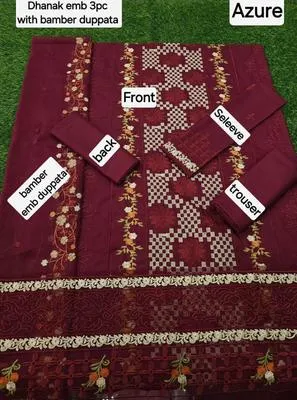3 Pcs Women's Unstitched Embroidered Suit