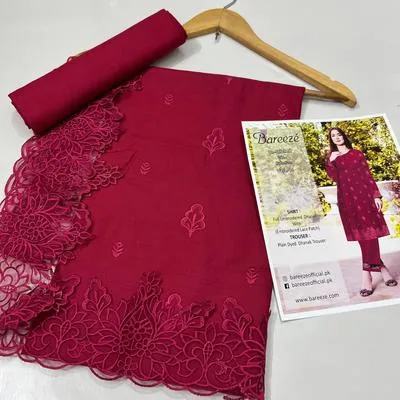 2 Pcs Women's Unstitched Embroidered Suit