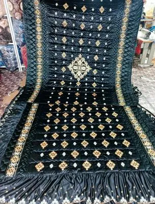 5 Pcs Velvet Jacquard Embroidered Bridal Set