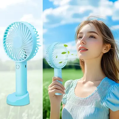 Portable Foldable Neck Fan Blue 500mAh Rechargeable thumbnail 7