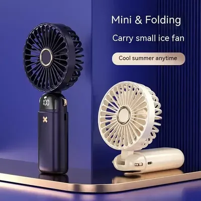 Foldable Multicolor Neck Fan with Night Light - 1 Pc thumbnail 1