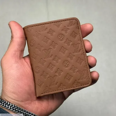 Men's Leather Wallet with LV Pattern Brown thumbnail 8