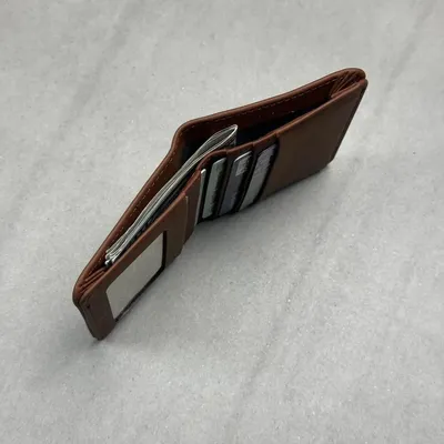 Men's Leather Wallet with LV Pattern Brown thumbnail 2