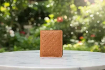Men's Leather Wallet with LV Pattern Brown thumbnail 3