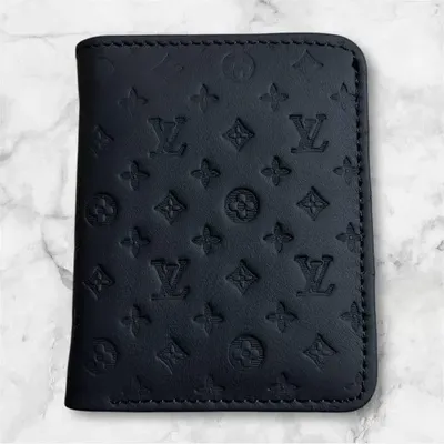 Men's Leather Wallet with LV Pattern Brown thumbnail 6