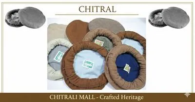 Luxury Hand Made Pure Woolen Off White Chitrali Pakol Cap